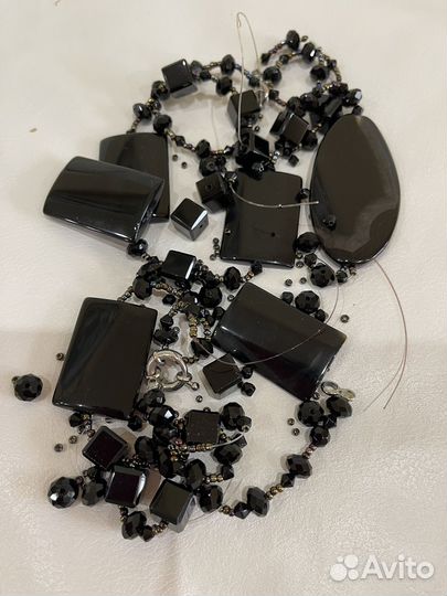 Натуральные камни, обсодиан, бисер россопью