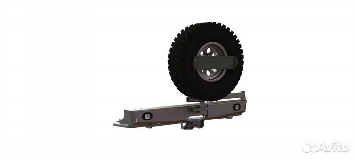 Бампер силовой задний Toyota Hilux 2015+ квадрат