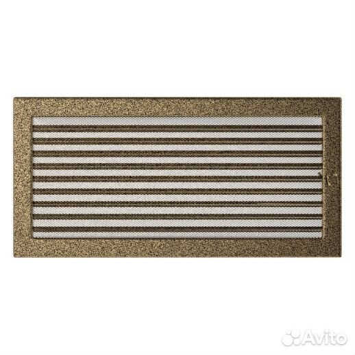 Вент решетка Kratki черная/золото с жалюзи 17 см 4