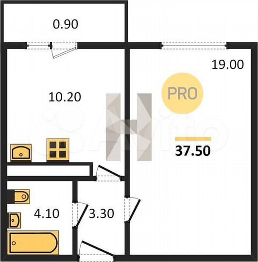 1-к. квартира, 37,5 м², 9/17 эт.