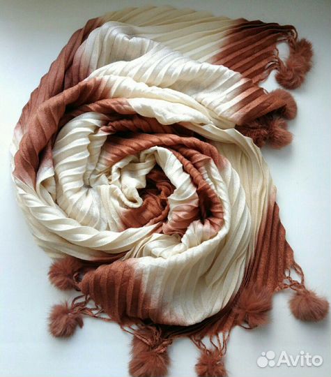 Палантин с мехом кролика