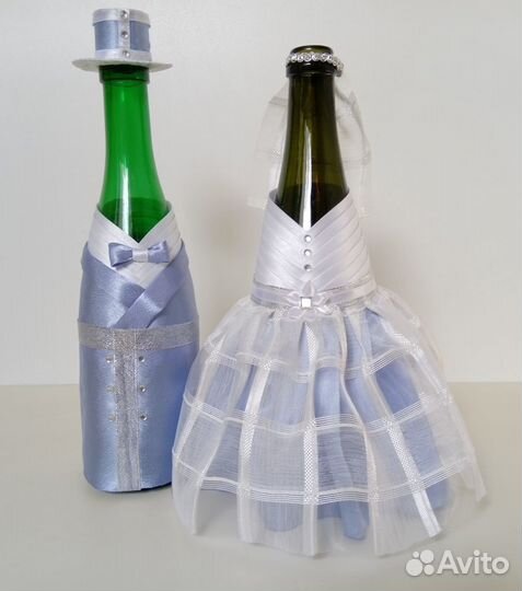 Съёмное украшение на свадебное шампанское