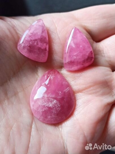 Турмалин. Розовый. Пара на серьги. Одиночный