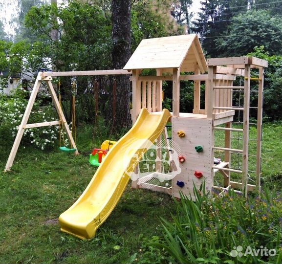 Детская деревянная площадка уличная