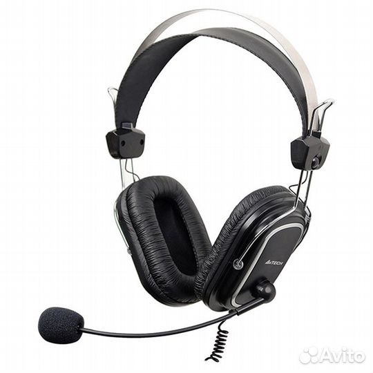 Наушники с микрофоном A4Tech HU-7P черные, USB