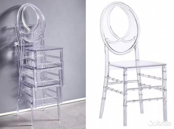 Стулья для свадьбы прозрачные, для кафе от произво