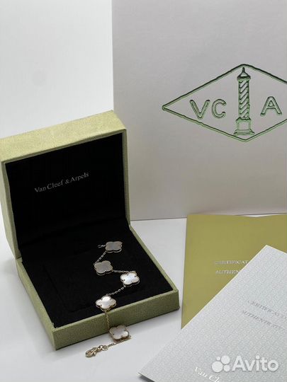 Золотой браслет van cleef ван клтф перламутр