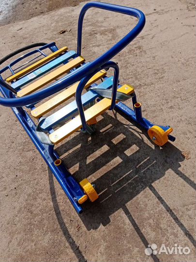 Санки Ника Тимка 5 Комфорт с колесом Синий т5к