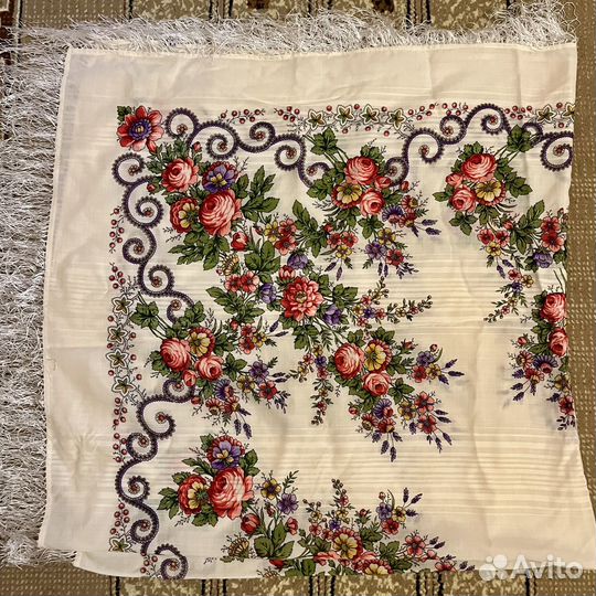 Павловопосадский платок шестяной 150х150см