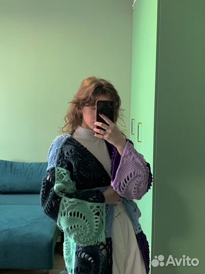 Кардиган оверсайз вязаный ручная работа