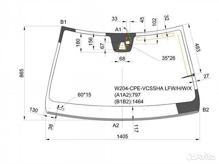 Лобовое стекло Мерседес 204 w204