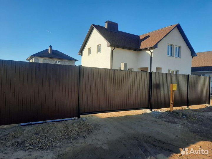 Заборы из Профнастила коричневый h-2m