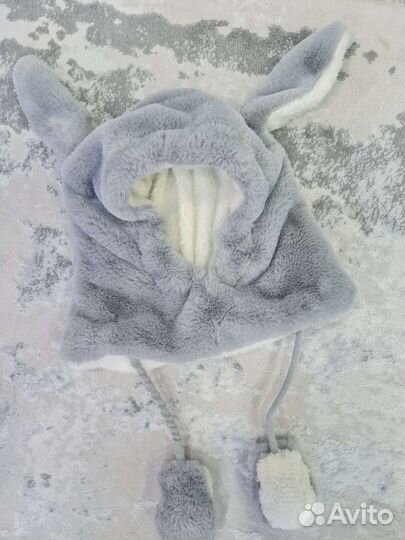 Шапка шлем зайка с подвижными ушками