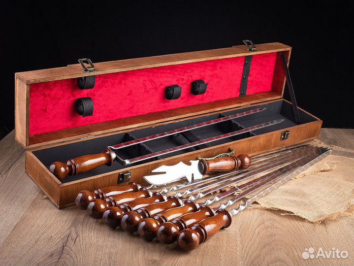 Набор шампуров в кейсе подарочный