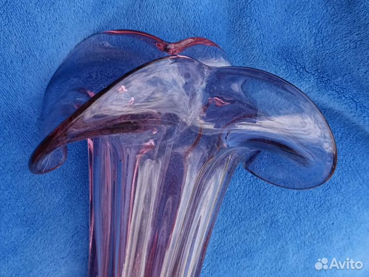 Ваза для цветов цветное стекло СССР