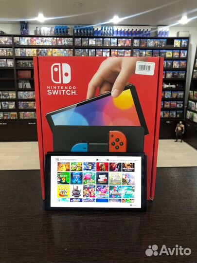 Nintendo Switch oled 128 GB neon с играми MOD