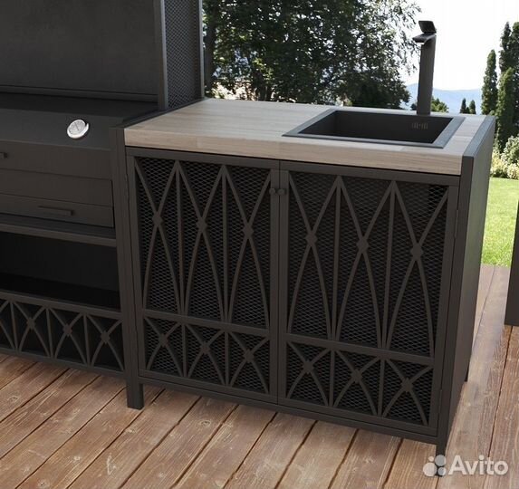 Мангальный комплекс из металла в беседку