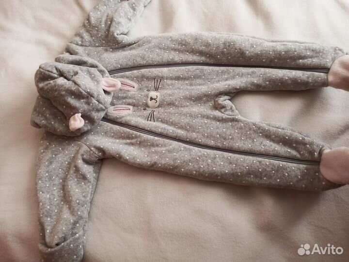 Флисовый комбинезон для девочки поддева Babygo 74