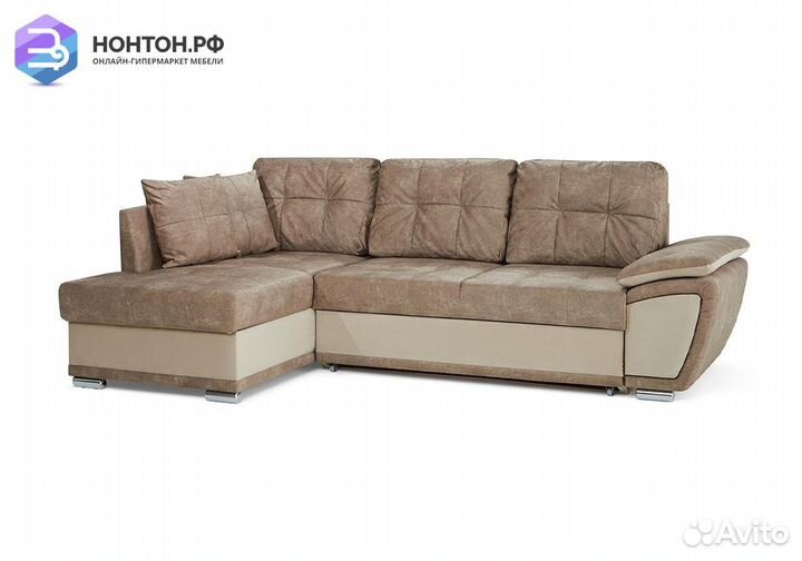 Диван угловой дельфин Риттэр бежевый