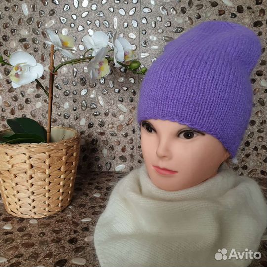 Шапка Бини на весну из пуха норки