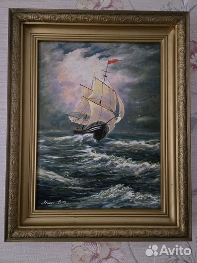 Картина маслом на холсте море