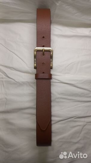 Мужской кожаный ремень коричневый