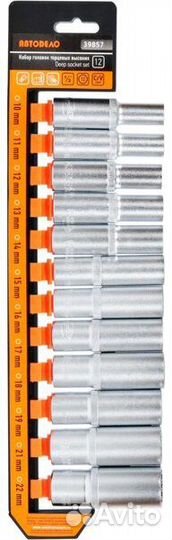 Набор головок высоких 12пр (DR 12 10-22мм холдер)