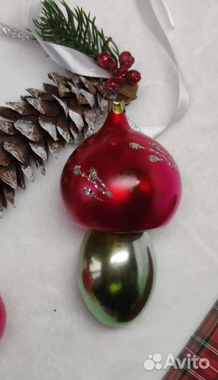 Елочные игрушки СССР велосипед гриб шар шишка