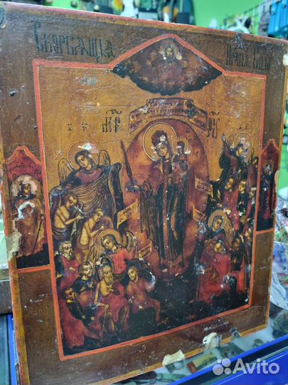 Старинная Икона Всех Скорбящих Радость. 19 век