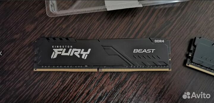 2 шт Kingston hyperx fury ddr4 по 8gb 3200