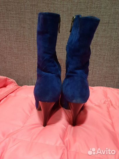 Полусапожки замшевые зимние 38