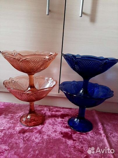 Синее стекло кобальт СССР