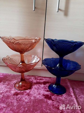 Синее стекло кобальт СССР