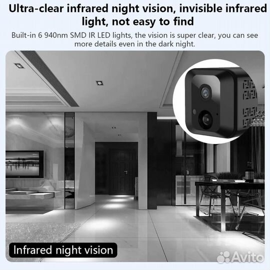 Камера безопасности охранная 4K SIM 4000 мАч ик