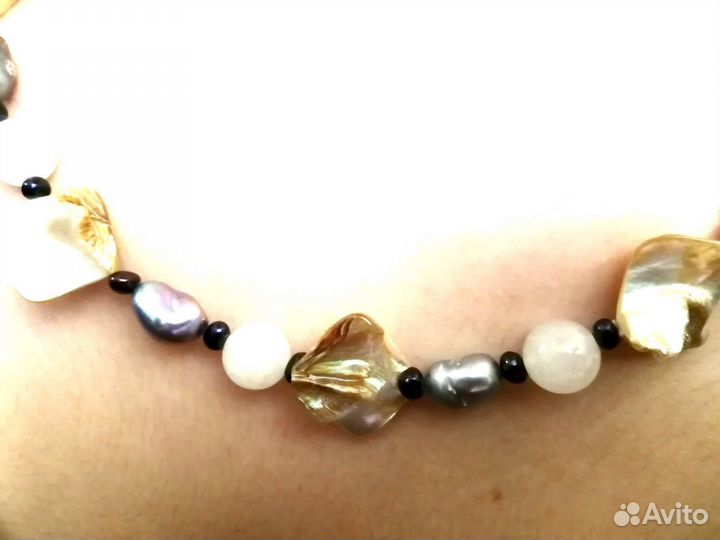 Комплект с натуральным жемчугом