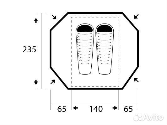 Туристическая палатка двухместная (+сумка)