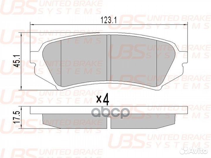 Колодки тормозные B1110014 UBS