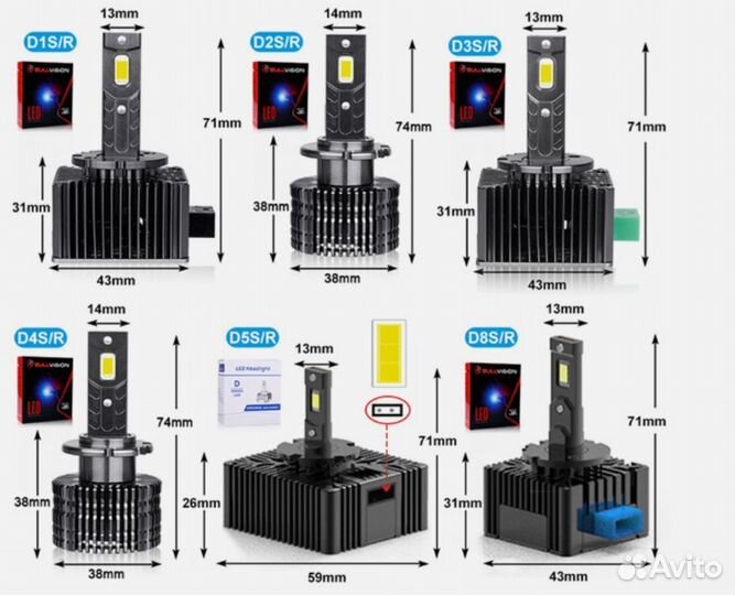 Лампочки Led D4S