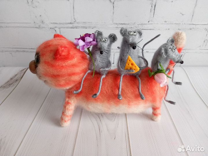 Кот+мышки дружба. Коллекция интерьерных игрушек