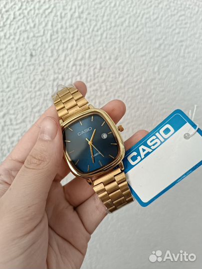 Часы Casio новые мужские золото с синим