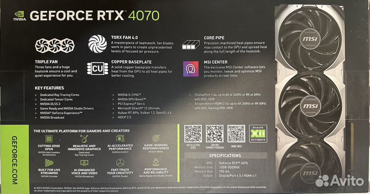 Видеокарта rtx 4070 12 gb