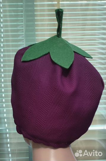 Баклажан шапка-маска новая детская