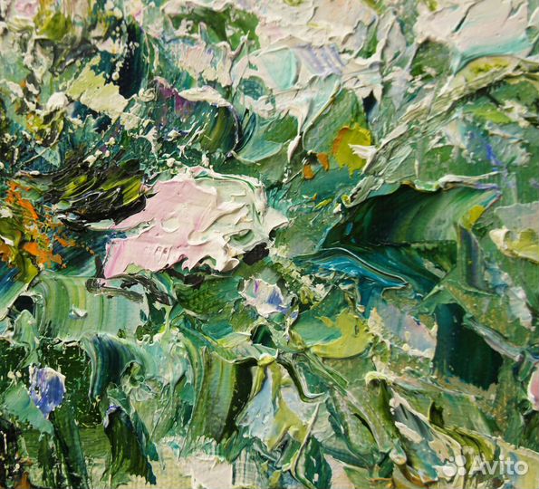 Картина маслом. Белые цветы. 40х50 см