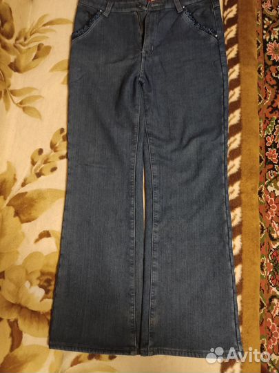 Джинсовые брюки женские утеплённые с