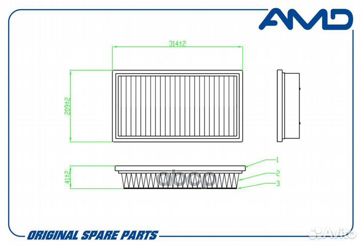 Фильтр воздушный amdfa974 AMD