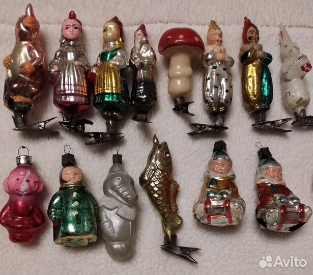 Елочные игрушки СССР на прищепке