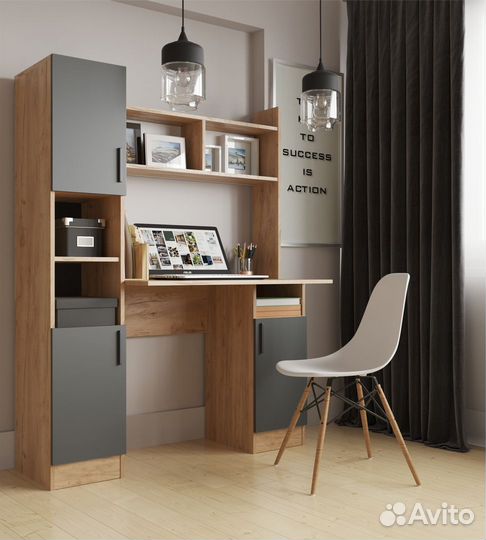 Стол компьютерный пкс-6 крафт / антрацит