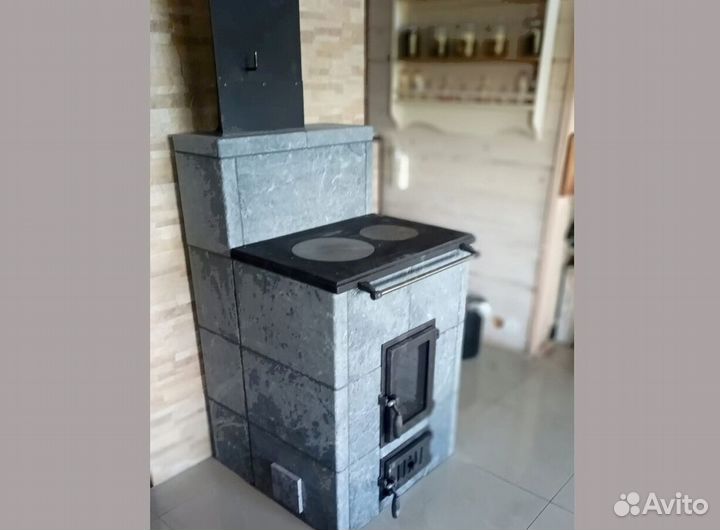 Печь полностью из натурального камня
