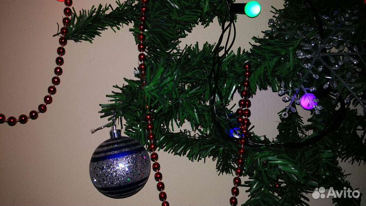 Новогодняя растяжка, венок с подсвечниками