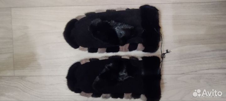 Норковые варежки и шарф, новые